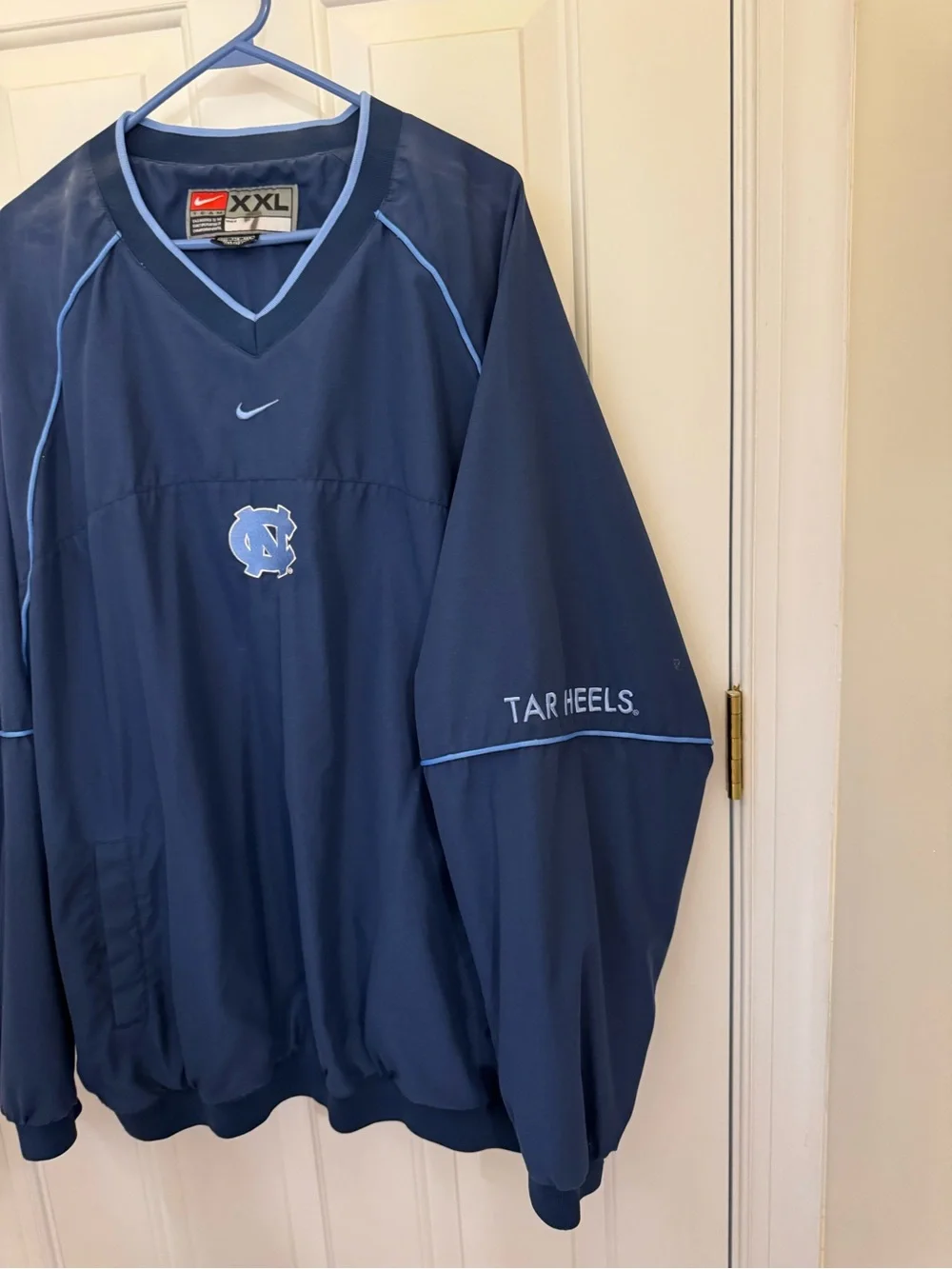Nike Men's Navy V-Neck Pullover with Light Blue Trim